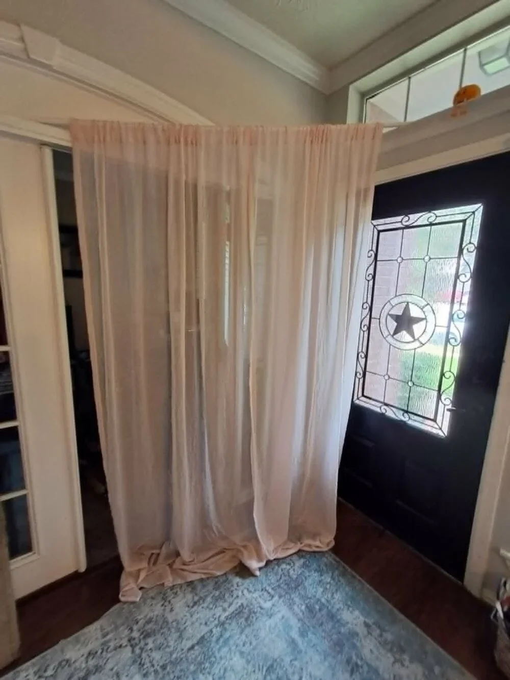 Light Pink Crinkle Curtains 2 Panels Rod Pocket 50x98